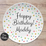 you are special, milestone birthday, minimalist design, dots, confetti, sprinkles, happy birthday plate, 21st birthday, 13th, 16th, 40th, 50th