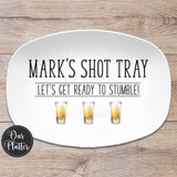 Personalized Shot Tray Gift for Dad | Father's Day β’ Custom Gift for Him β’ Bar and Grill Gift β’ Shot Glass Serving Platter