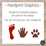 Handprint and footprint graphics are used for design. You will not send your own handprints