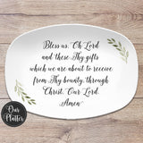 Bless Us Oh Lord Blessing Prayer Custom Personalized Platter