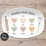 Personalized Cookie Plate – Favorite Cookie Crew – Perfect Batch – Mother’s Day Platter – Gift for Mom, Grandma – Heart Sugar Cookies
