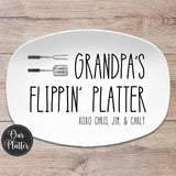 Best Flippin' Daddy BBQ Plate, Personalized Serving Tray Platter, Father's Day Gift for BBQ Lover, Gifts for Him, Outdoor Poolside