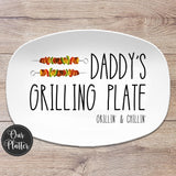 Best Flippin' Daddy BBQ Plate, Personalized Serving Tray Platter, Father's Day Gift for BBQ Lover, Gifts for Him, Outdoor Poolside