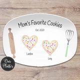 Personalized Cookie Plate – Favorite Cookie Crew – Perfect Batch – Mother’s Day Platter – Gift for Mom, Grandma – Heart Sugar Cookies