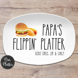 Best Flippin' Daddy BBQ Plate, Personalized Serving Tray Platter, Father's Day Gift for BBQ Lover, Gifts for Him, Outdoor Poolside