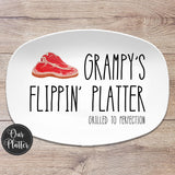 Best Flippin' Daddy BBQ Plate, Personalized Serving Tray Platter, Father's Day Gift for BBQ Lover, Gifts for Him, Outdoor Poolside