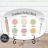 Perfect Batch – Custom Sugar Cookie Plate with Kids’ Names – Personalized Mother’s Day Platter – Gift for Nana, Mom, or Grandma