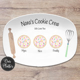 Personalized Cookie Plate – Heart Sugar Cookies – Perfect Batch – Cookie Crew – Mother’s Day Platter – Gift for Nana, Mom, or Grandma