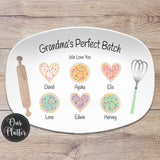 Personalized Cookie Plate – Favorite Cookie Crew –  Perfect Batch – Mother’s Day Platter – Gift for Mom, Grandma – Heart Sugar Cookies