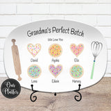 Personalized Cookie Plate – Heart Sugar Cookies – Perfect Batch – Cookie Crew – Mother’s Day Platter – Gift for Nana, Mom, or Grandma