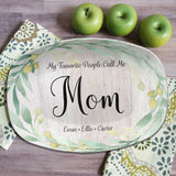 Green Wreath Design / My Greatest Blessings / My Favorite People / Personalized Platter