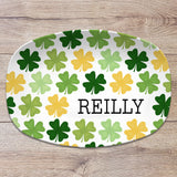 St. Patrick's Day Clover Shamrock Personalized Platter