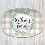 Fall Buffalo Plaid Personalized Platter