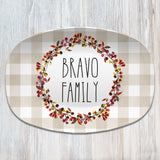 Fall Buffalo Plaid Personalized Platter