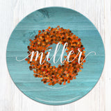 Greenery / Berry Wreath Personalized Plate