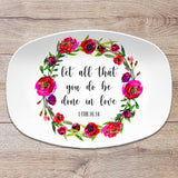 Floral Flower Wreath Design | Personalized Platter