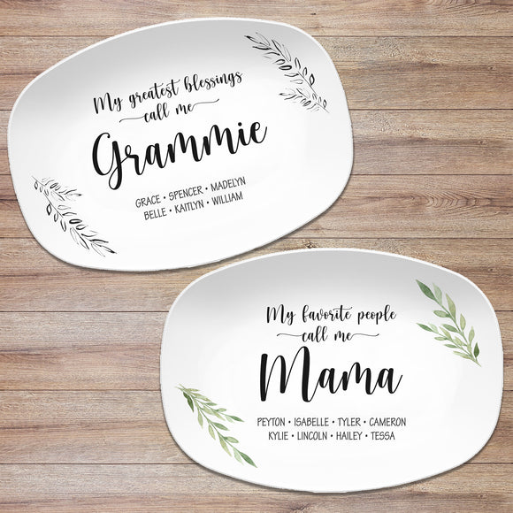 Leaf Design / My Greatest Blessings / My Favorite People / Personalized Platter