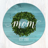 Greenery / Berry Wreath Personalized Plate