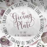 Neighborhood Giving Platter | Boho Gray Floral | Personalized Plate