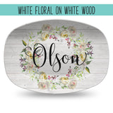 Custom Floral Wreath Personalized Platter | Choose Your Design | Wedding β’ Shower β’ Anniversary β’ Housewarming