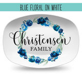 Custom Floral Wreath Personalized Platter | Choose Your Design | Wedding β’ Shower β’ Anniversary β’ Housewarming