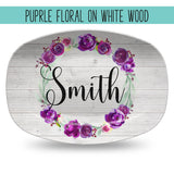 Custom Floral Wreath Personalized Platter | Choose Your Design | Wedding β’ Shower β’ Anniversary β’ Housewarming