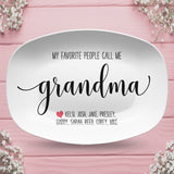 My Favorite People ~ Black & White Custom Personalized Platter ~ Mom • Grandma • Dad • Grandpa • Aunt •  Coach • Teacher