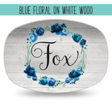 Custom Floral Wreath Personalized Platter | Choose Your Design | Wedding β’ Shower β’ Anniversary β’ Housewarming