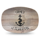 Catch of the Day #1 Fisherman Personalized Platter | Father's Day β’ Fisherman β’ Anchor
