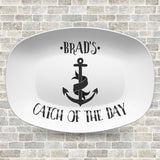Catch of the Day #1 Fisherman Personalized Platter | Father's Day β’ Fisherman β’ Anchor