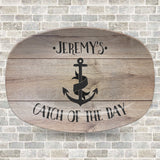 Catch of the Day #1 Fisherman Personalized Platter | Father's Day β’ Fisherman β’ Anchor
