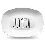 HandScript White Platters | Gather - Thankful - Blessed - Celebrate - Grateful - Joyful - Noel - Tis The Season - Peace - Custom