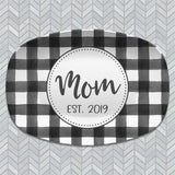 Mother's Day Buffalo Plaid Personalized Platter | Best Mom Ever | Home Is Where Mom Is | Gift for Mom or Grandma