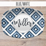 Distressed Diamond Aztek, Boho, Farmhouse Style  Personalized Platters