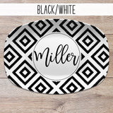 Distressed Diamond Aztek, Boho, Farmhouse Style  Personalized Platters