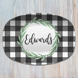 Fall Buffalo Plaid Thanksgiving Personalized Platters