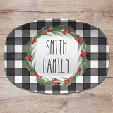 Christmas Buffalo Plaid Personalized Platters