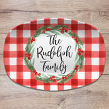 Christmas Buffalo Plaid Personalized Platters