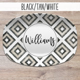 Distressed Diamond Aztek, Boho, Farmhouse Style  Personalized Platters