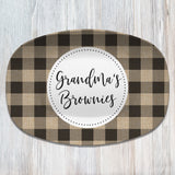 Burlap Plaid Personalized Platters