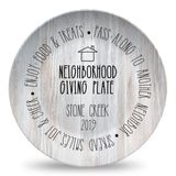 Neighborhood Giving Plate — Black & White or White Wood