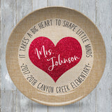 Teacher Appreciation Personalized Plates