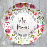 Teacher Appreciation Personalized Plates