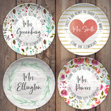 Teacher Appreciation Personalized Plates