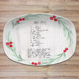 Christmas Handwritten Recipe Personalized Platter | Handwriting • Recipe Card • Keepsake