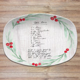 Christmas Handwritten Recipe Personalized Platter