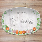 Thanksgiving Fall Pumpkin Handwritten Recipe Personalized Platter
