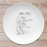 Recipe/Note Handwritten Personalized Plate | 10&quot; Round