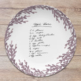 Recipe/Note Handwritten Personalized Plate | 10&quot; Round