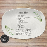 Handwritten Recipe Personalized Platter | Handwriting • Recipe Card • Keepsake